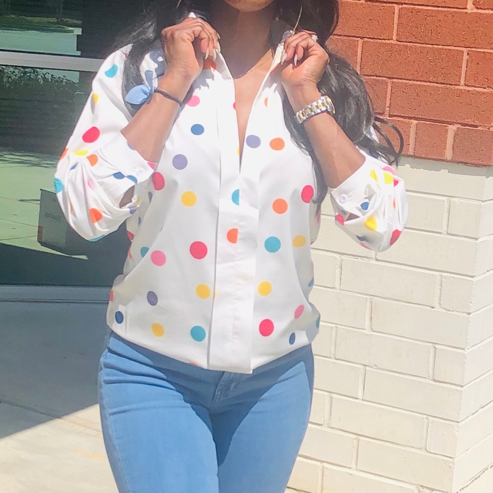 Polka dots button down shirt - Picture 3 of 5